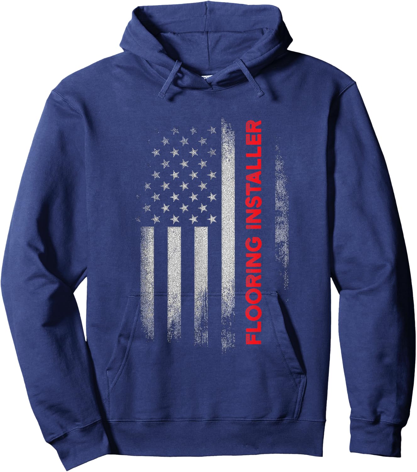 Flooring Installer Contractor USA Flag Floor Installation Hoodie - Hoodie | Navy