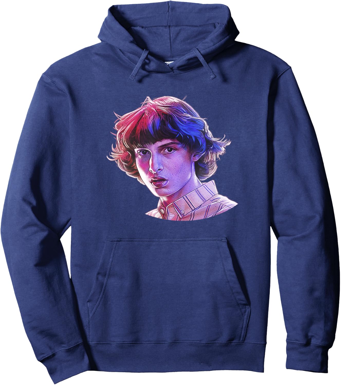 Stranger Things Mike's Big Face Hoodie - Hoodie | Navy