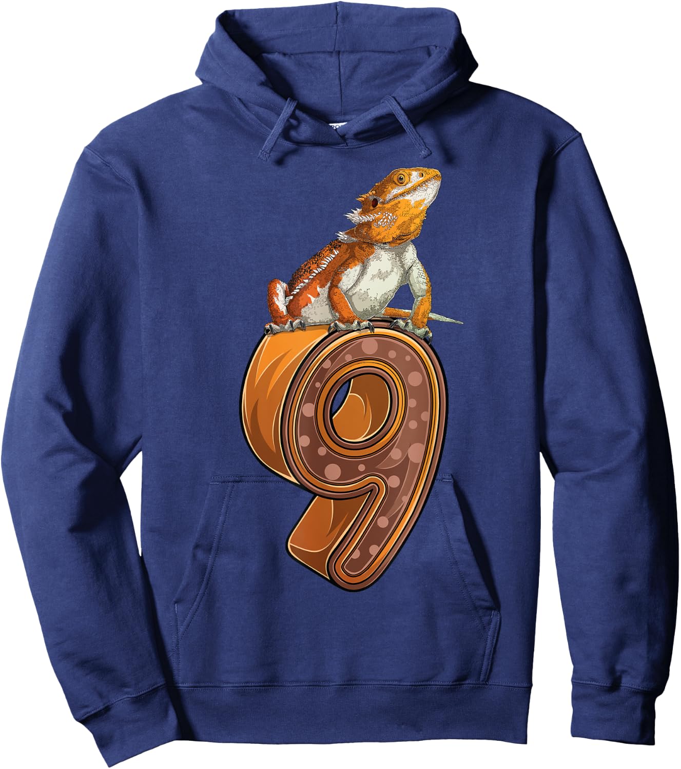 9 Year Old Bearded dragon Reptile 9th Birthday Party B-day Hoodie - Hoodie | Navy