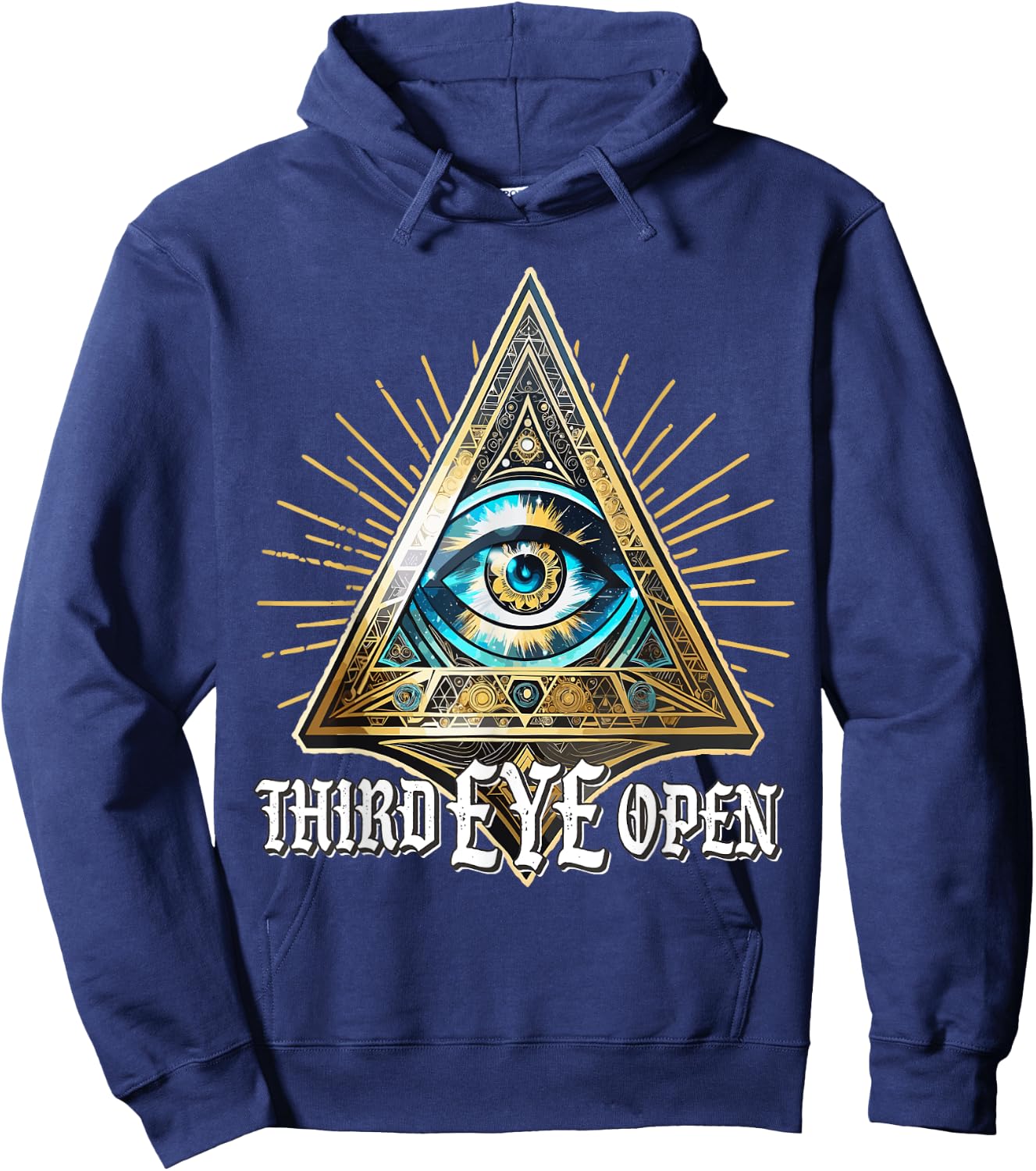 Spiritual Mystical Gaze - Streetwear All Seeing Third Eye Hoodie - Hoodie | Navy