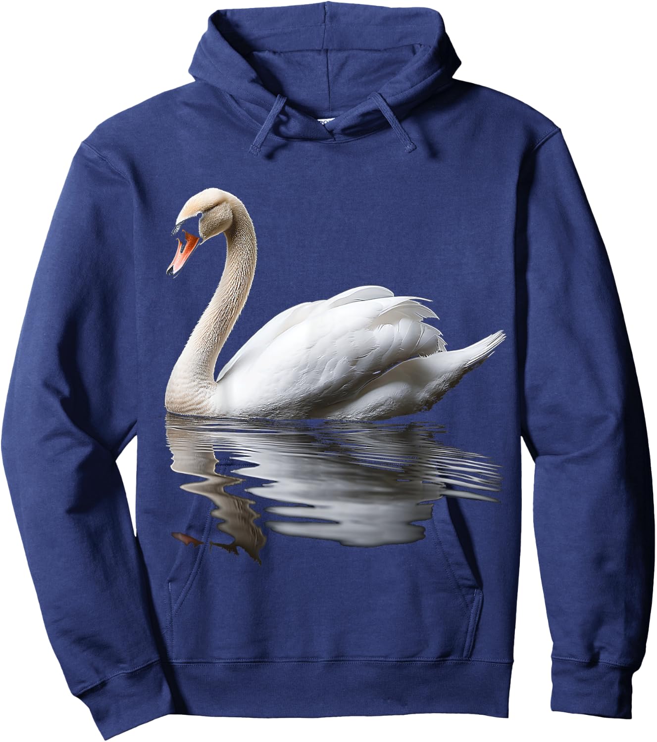 Swan Bird Art Portrait Animal Graphic Motif Swan Hoodie - Hoodie | Navy