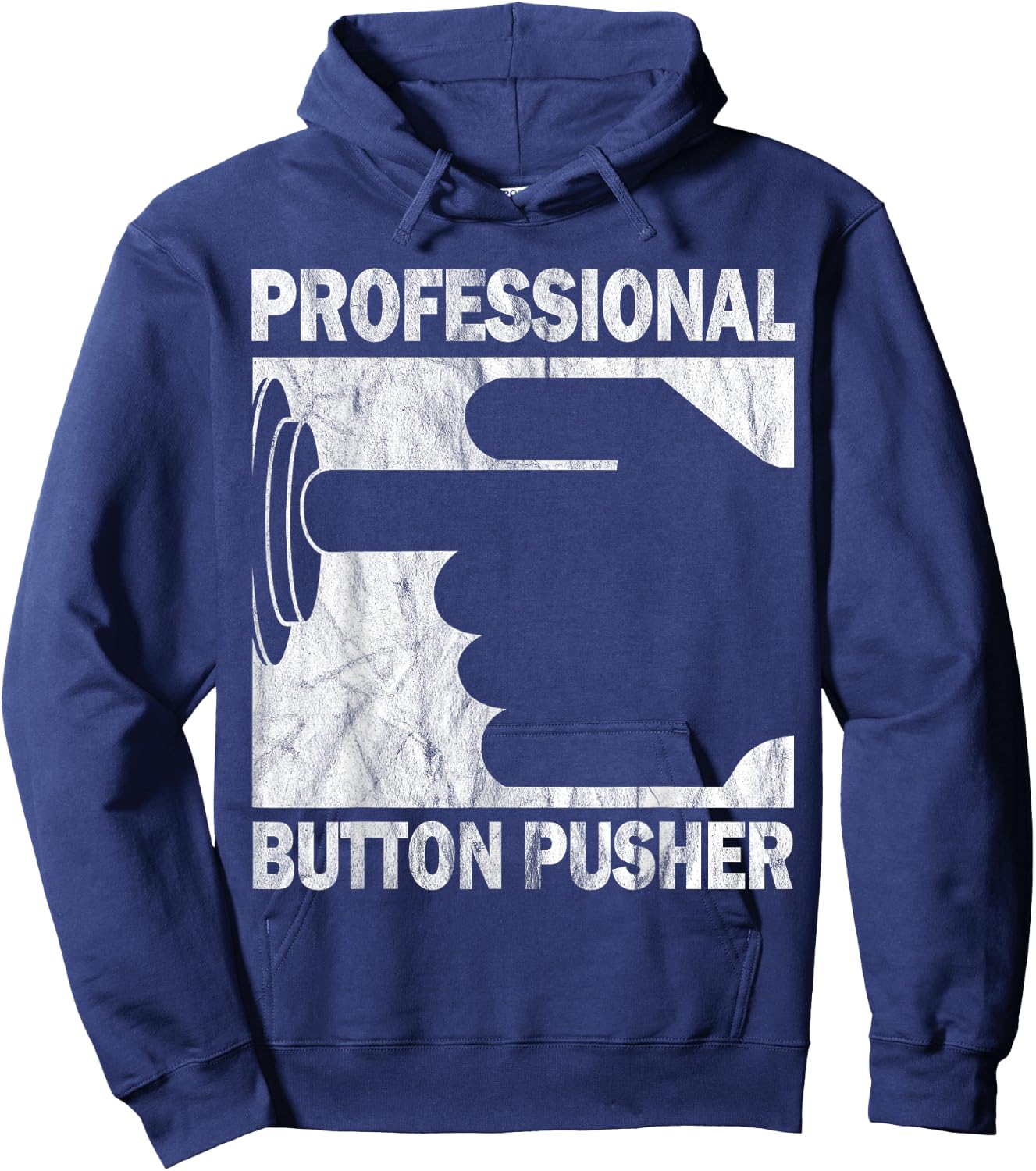 Professional Button Pusher CNC Engineer G-Code Vintage Hoodie - Hoodie | Navy