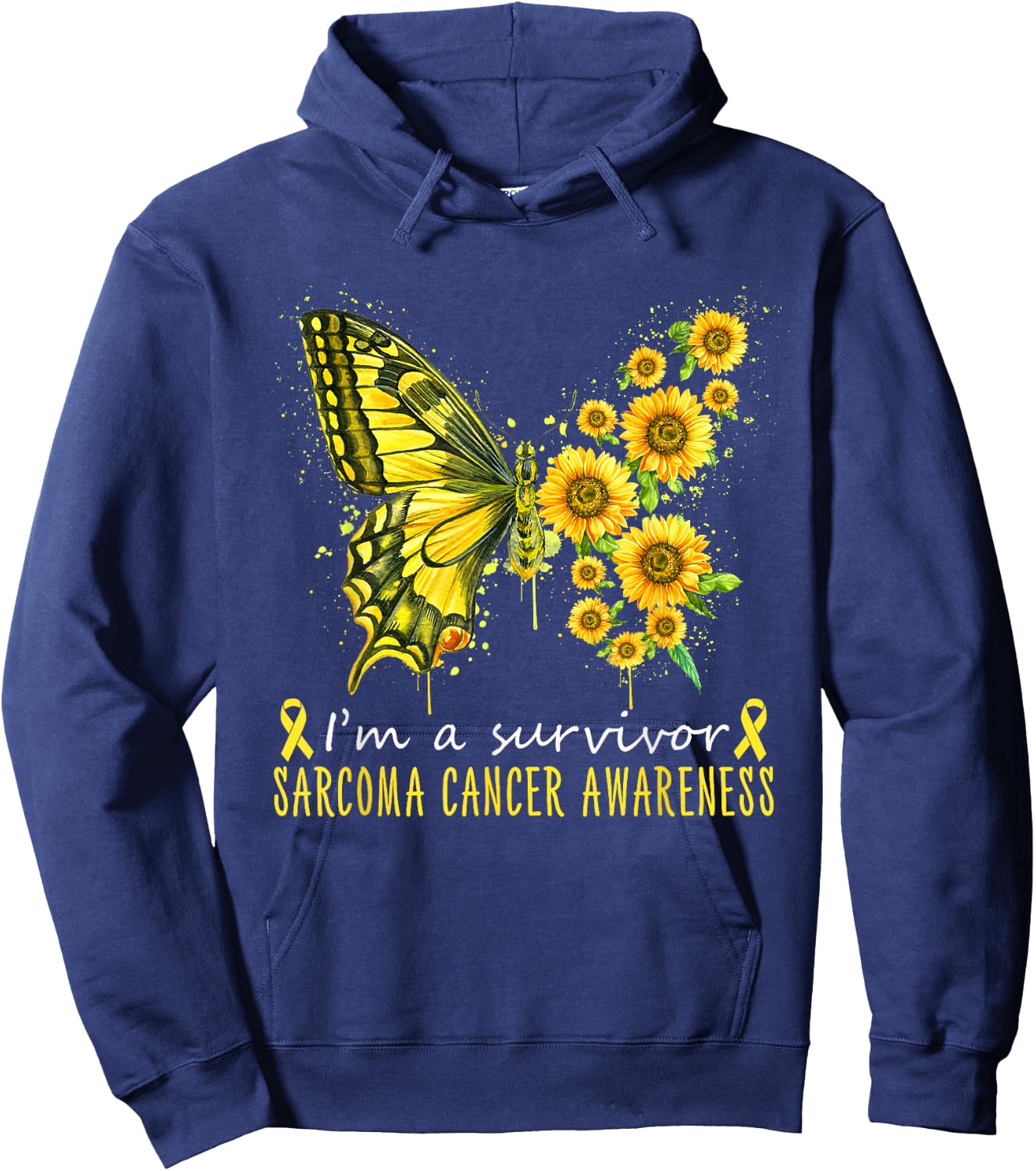 I'm a survivor Sarcoma cancer awareness Hoodie - Hoodie | Navy