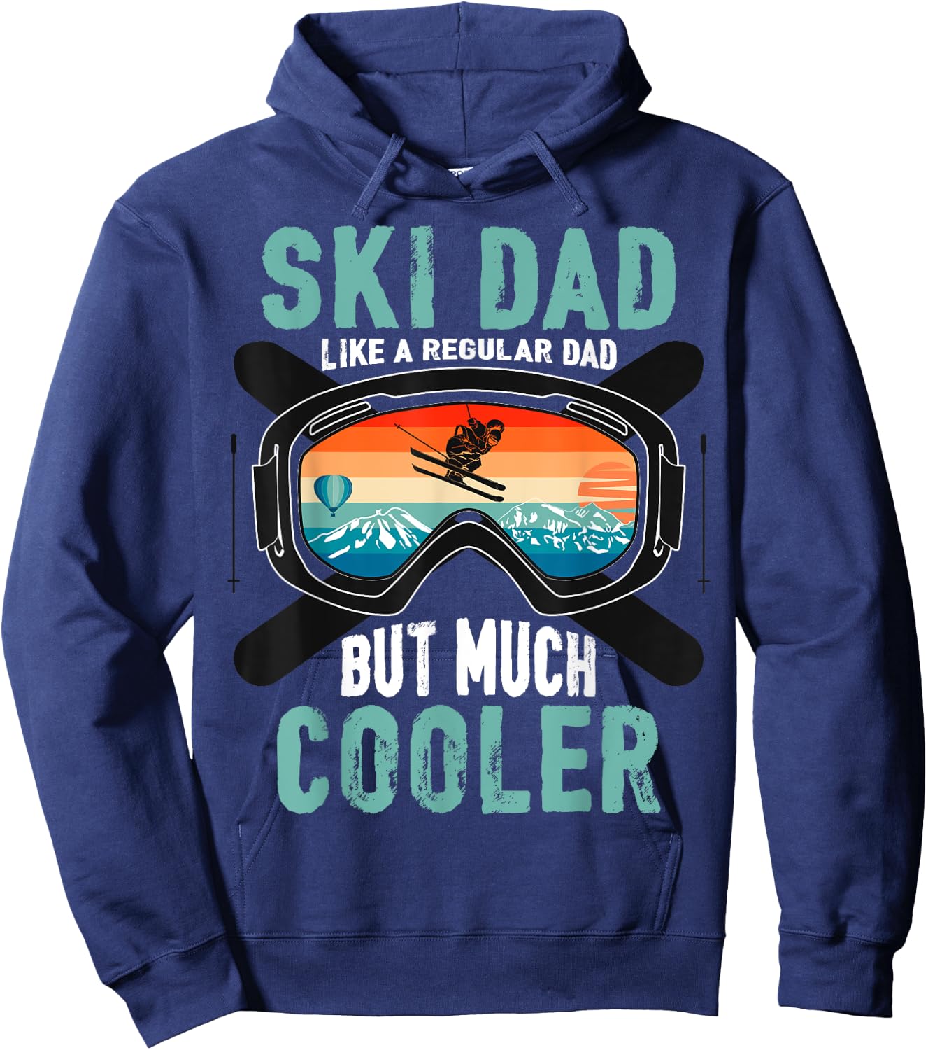 Ski Dad Like A Regular Dad But Cooler Vintage Skier Gift Hoodie - Hoodie | Navy
