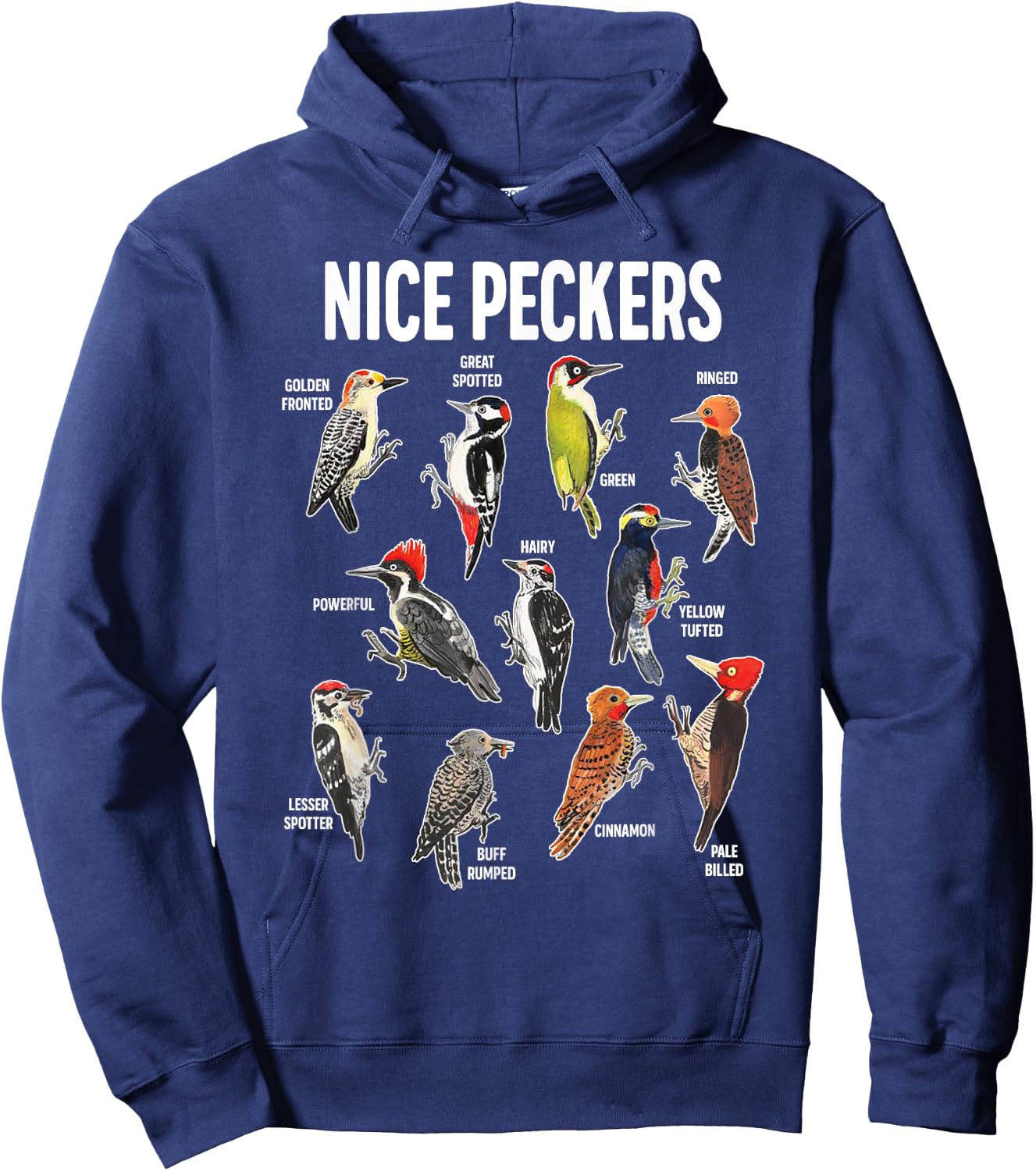 Nice Pecker Pun Adult Joke Funny Bird Lover Birdwatcher Hoodie - Hoodie | Navy