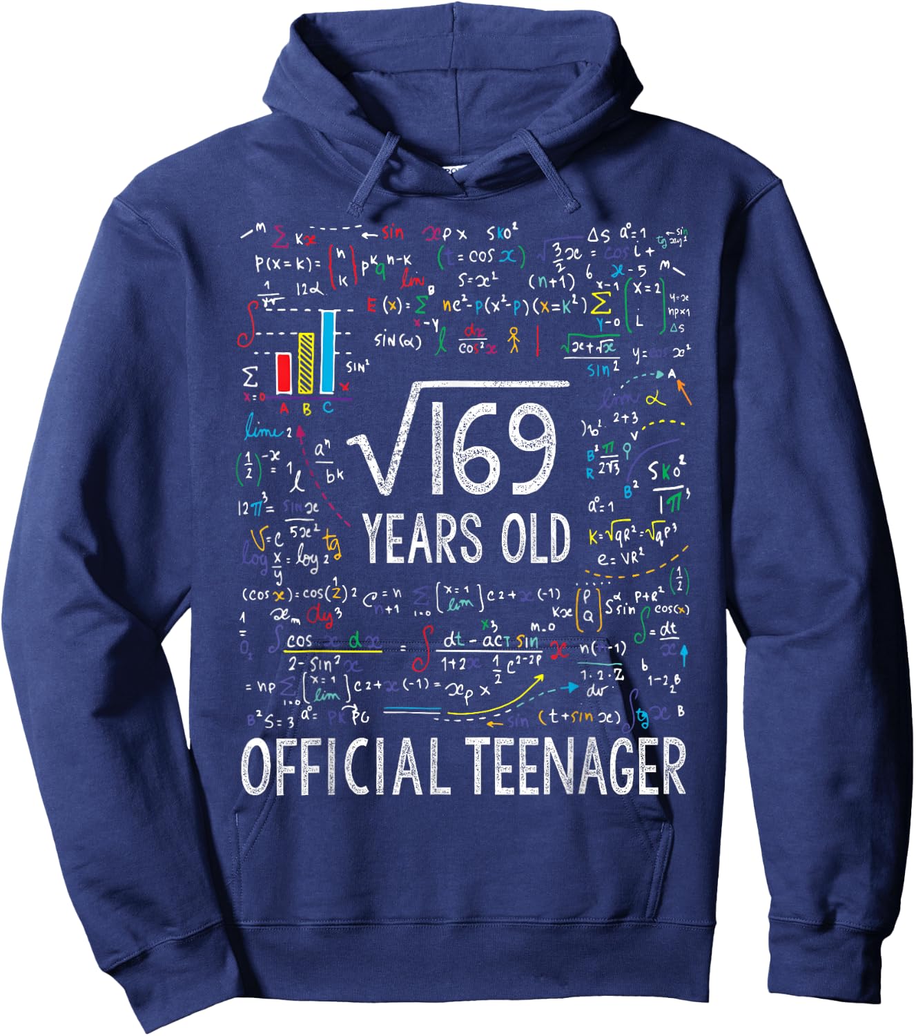 Square Root of 169 13 Years Old Official Teenager Birthday Hoodie - Hoodie | Navy