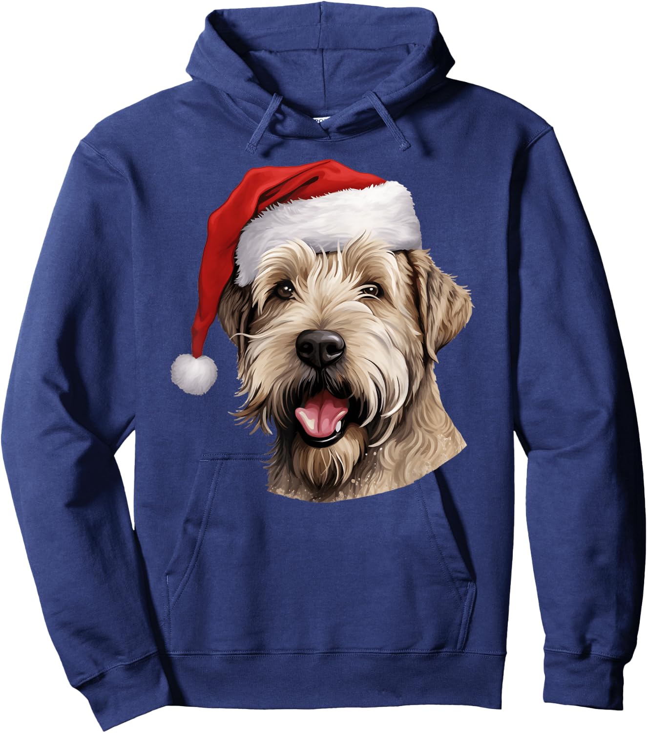 Wheaten Terrier Santa Hat Christmas Sweater Xmas Pet Dogs Hoodie - Hoodie | Navy