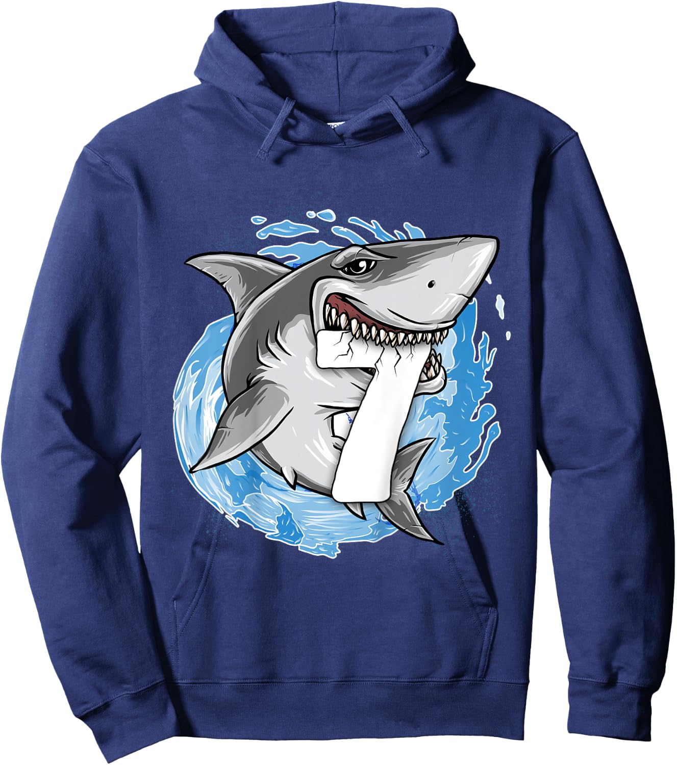 Kids Shark 7th Birthday Boy 7 year old Shark Theme Party 7 Shark Hoodie - Hoodie | Navy