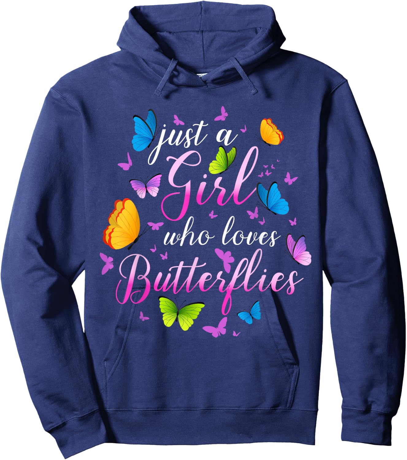 Just A Girl Who Loves Butterflies Cools Butterfly Collection Hoodie - Hoodie | Navy