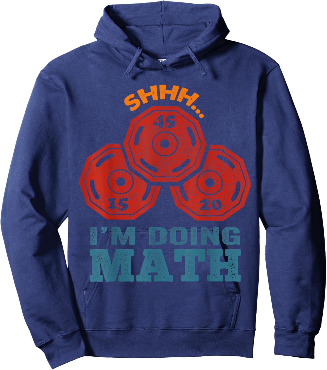 Shhh I'm Doing Math Funny Weight Lifting Workout Training Hoodie - Hoodie | Navy