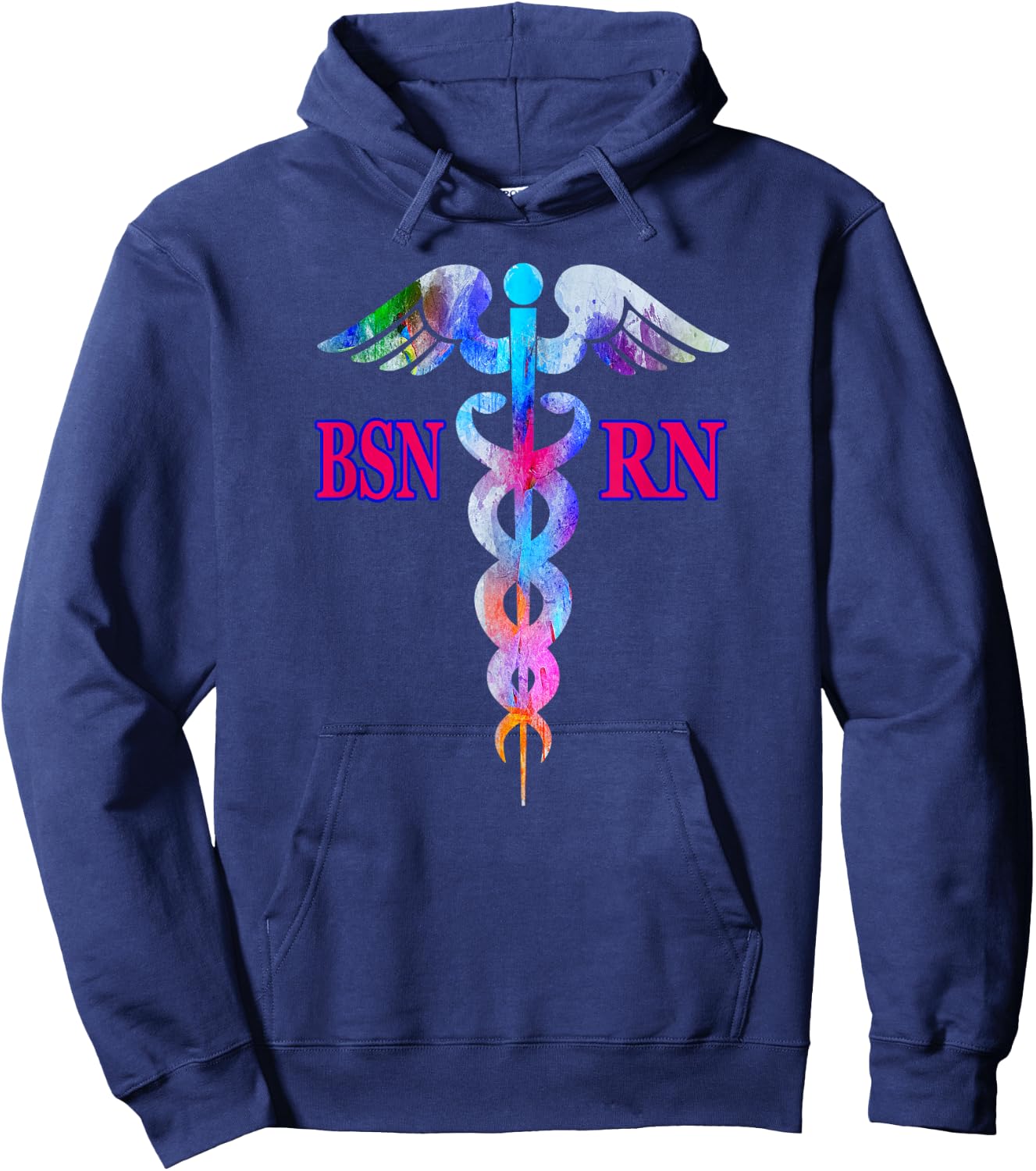 BSN Registered Nurse RN Caduceus Nursing Emblem Graphic Gift Hoodie - Hoodie | Navy