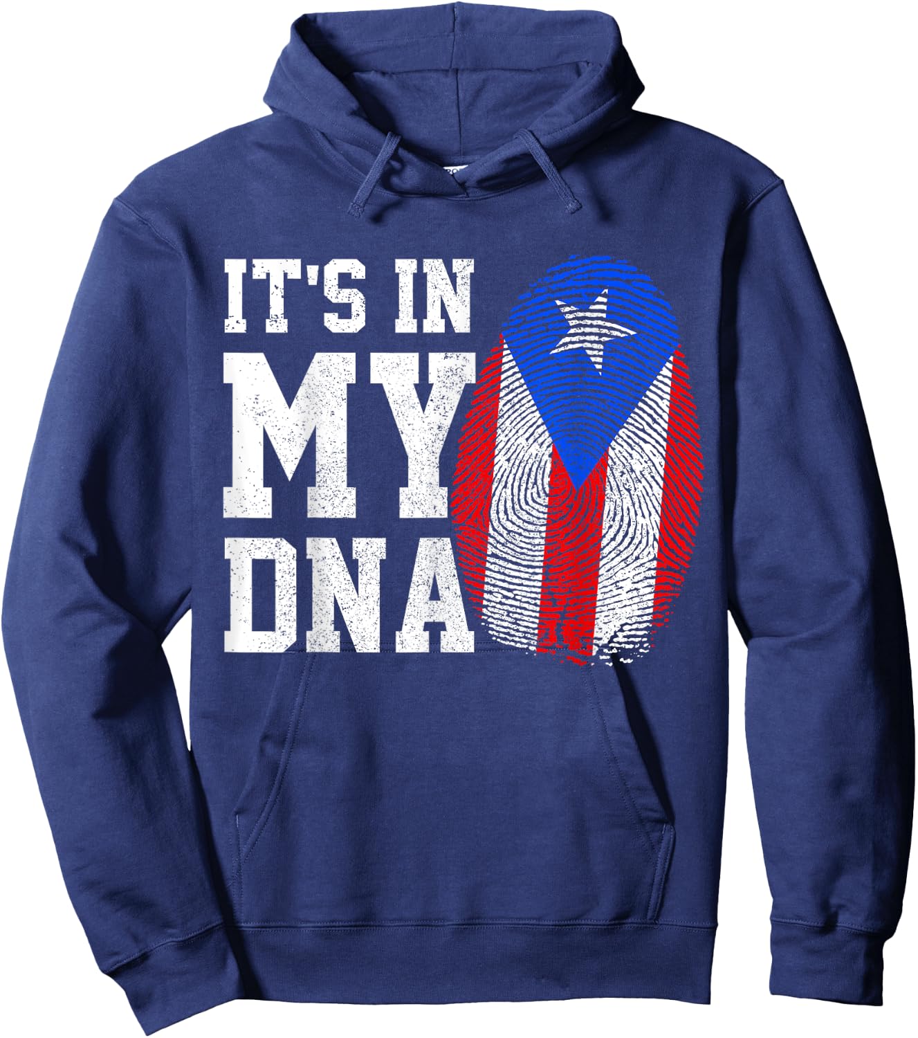 Puerto Rico Flag It's In My DNA Patriotic Puerto Rican Pride Men Hoodie - Hoodie | Navy