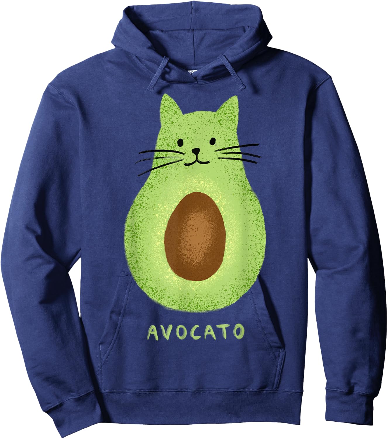 Avocato Funny Cute Cat Avocado Vegan and Cat Owner Kitten Hoodie - Hoodie | Navy