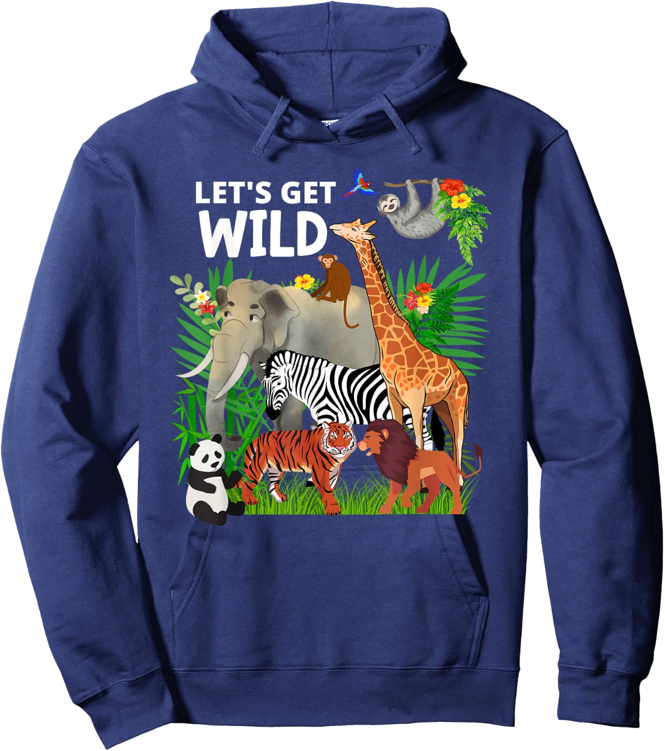 Zoo Animals Wildlife Birthday Party A Day At The Zoo Safari Hoodie - Hoodie | Navy