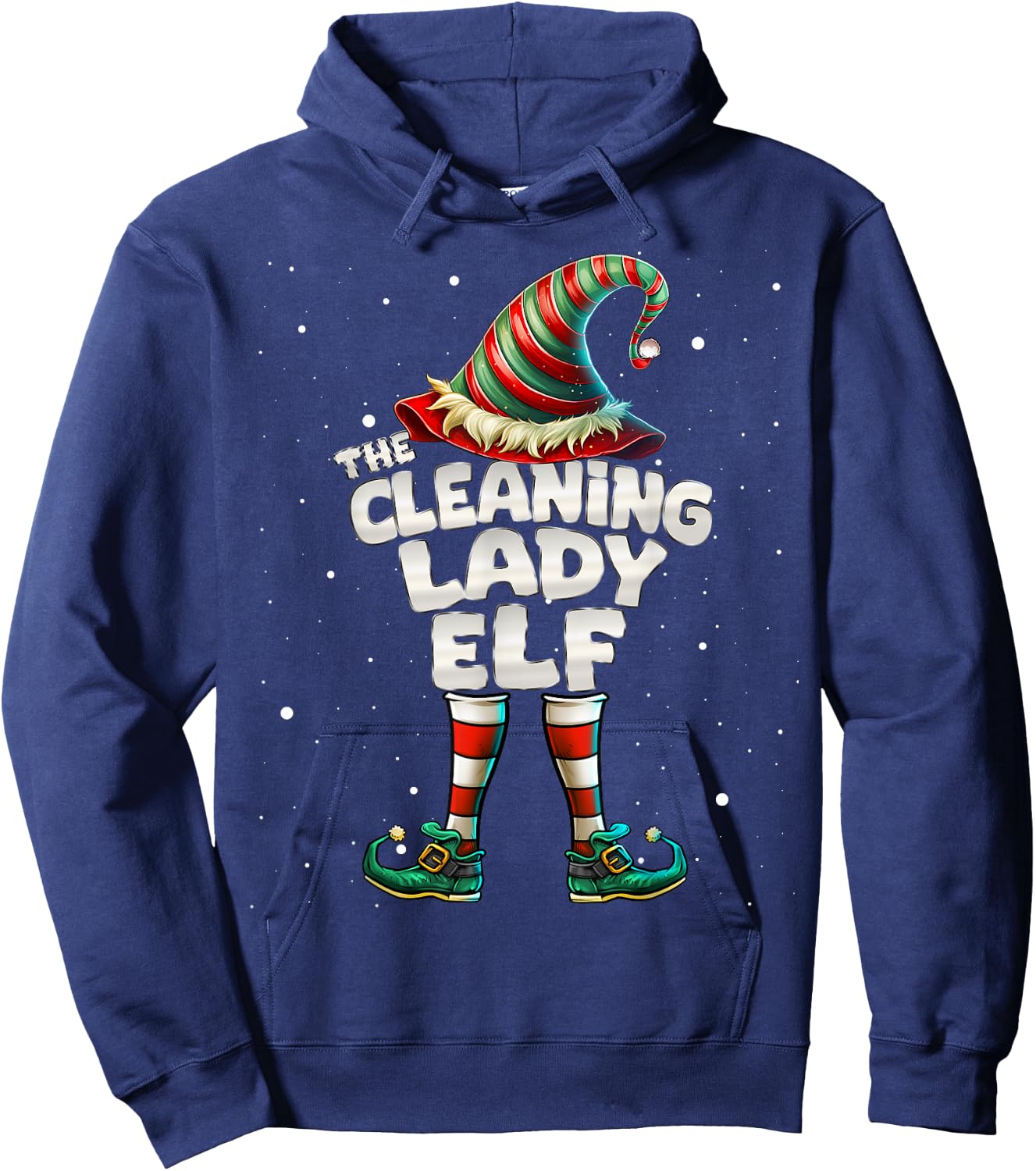 The Cleaning Lady Elf Family Matching Group Christmas Hoodie - Hoodie | Navy