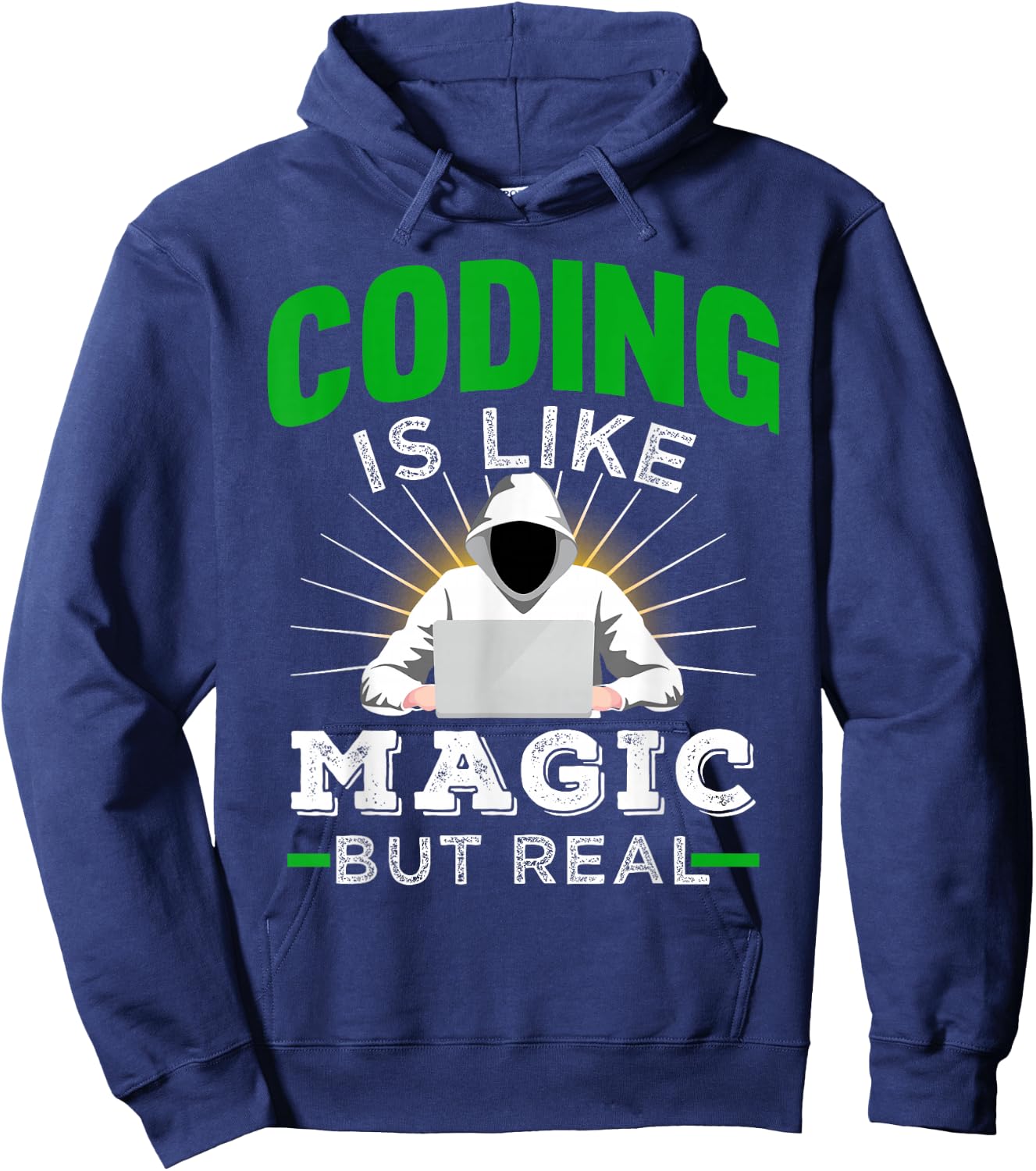 Coding Is Like Magic But Real for Developers and Coder Hoodie - Hoodie | Navy