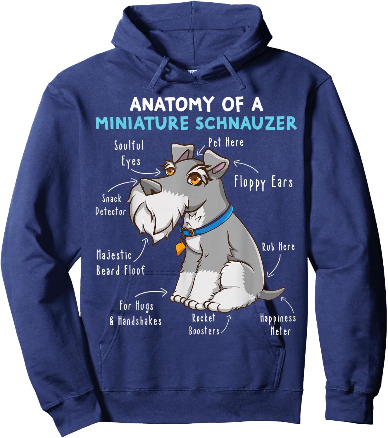 Anatomy Of A Miniature Schnauzer Cute Miniature Schnauzer Hoodie - Hoodie | Navy