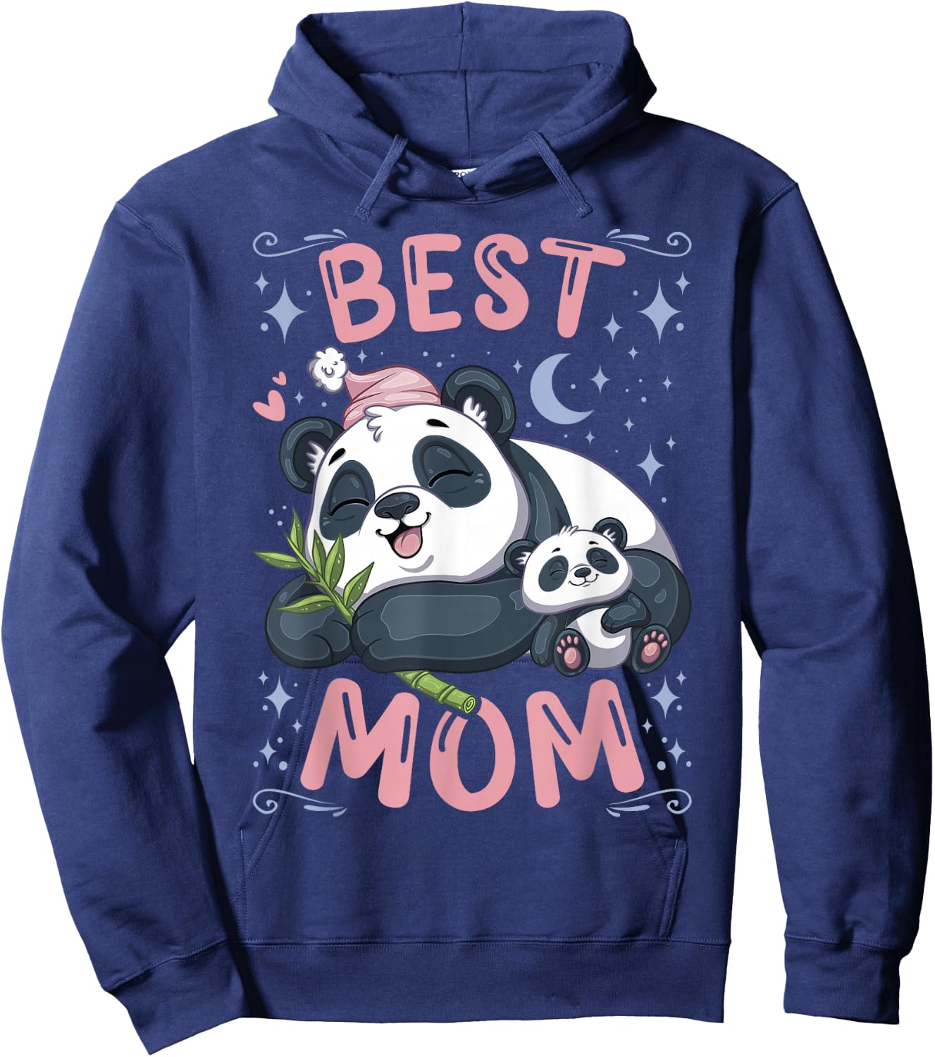 Best Mom, Panda Bear Mother with Cub, Mother's Day Hoodie - Hoodie | Navy