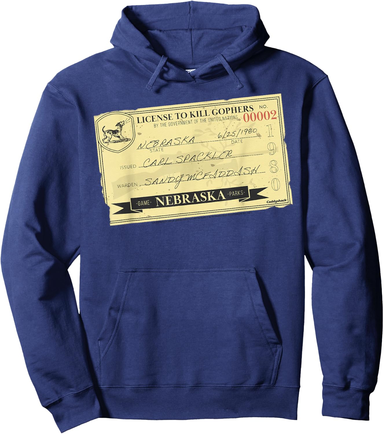 Caddyshack License To Kill Gophers Hoodie - Hoodie | Navy