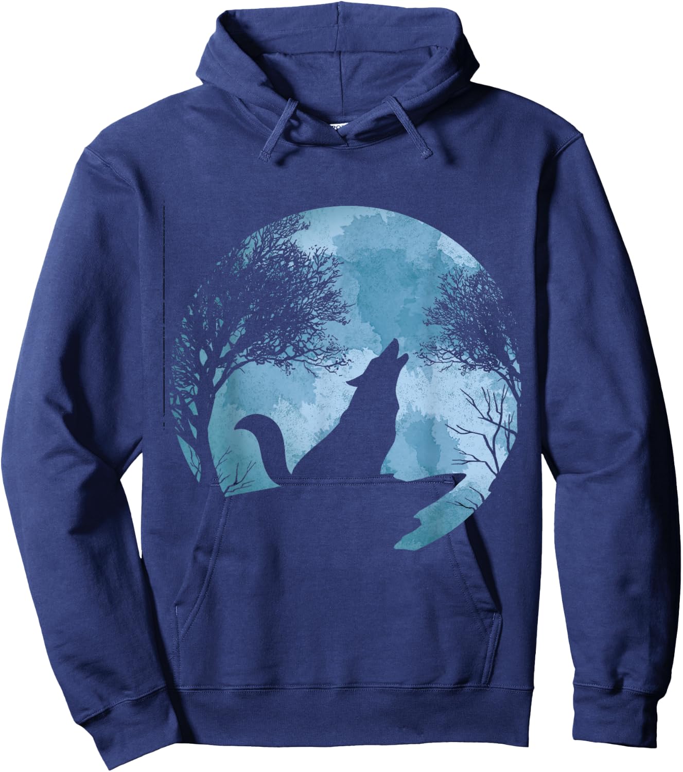 Howling Full Moon Forest Animal Wildlife Gift Moonlight Wolf Hoodie - Hoodie | Navy