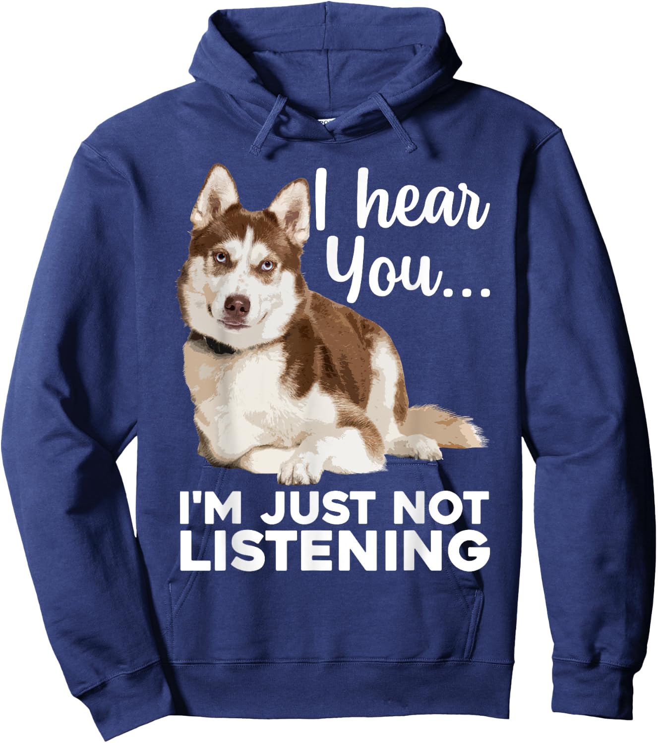 Funny Husky Dog Art Women Kids Siberian Husky Lover Hoodie - Hoodie | Navy