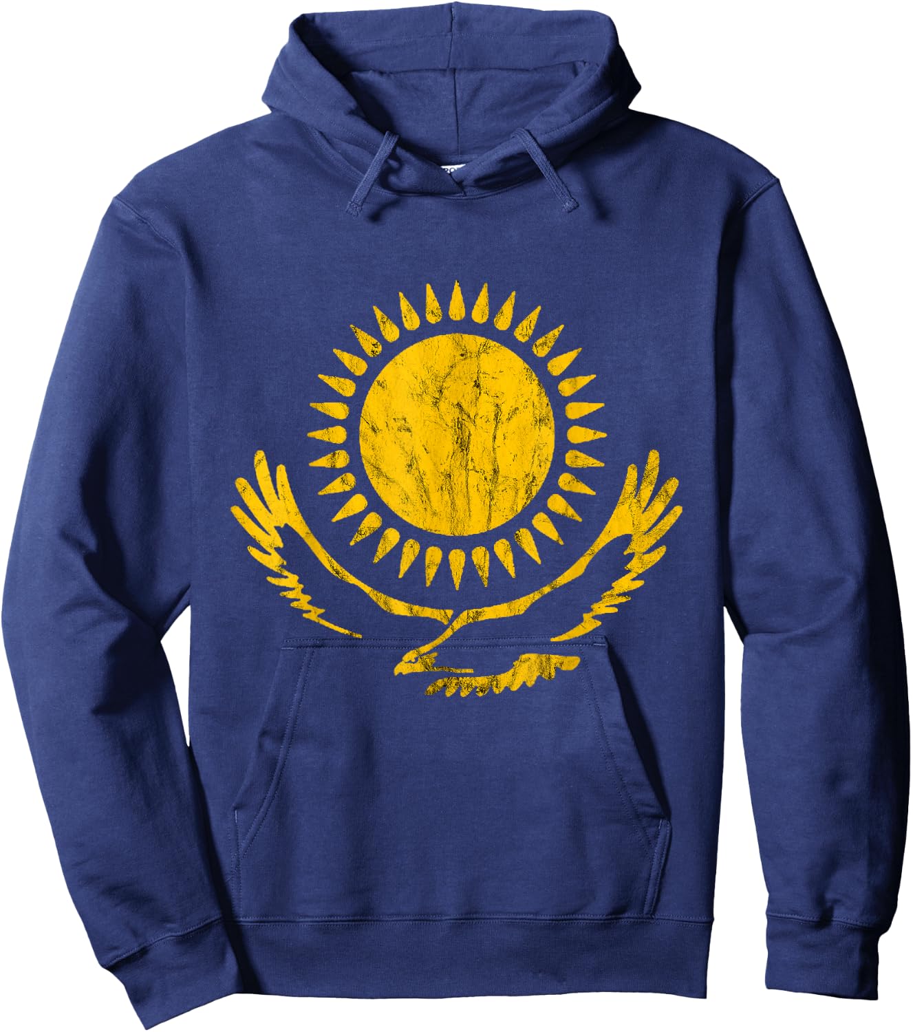 Kazakh Eagle Kazakhstan Flag Kazakh Roots Pride Hoodie - Hoodie | Navy