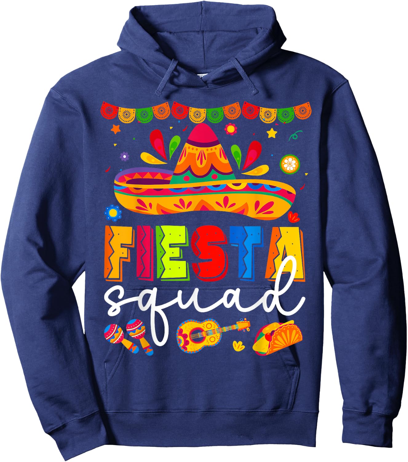Cinco de Mayo Fiesta Squad Family Matching Group Adults Kids Hoodie - Hoodie | Navy