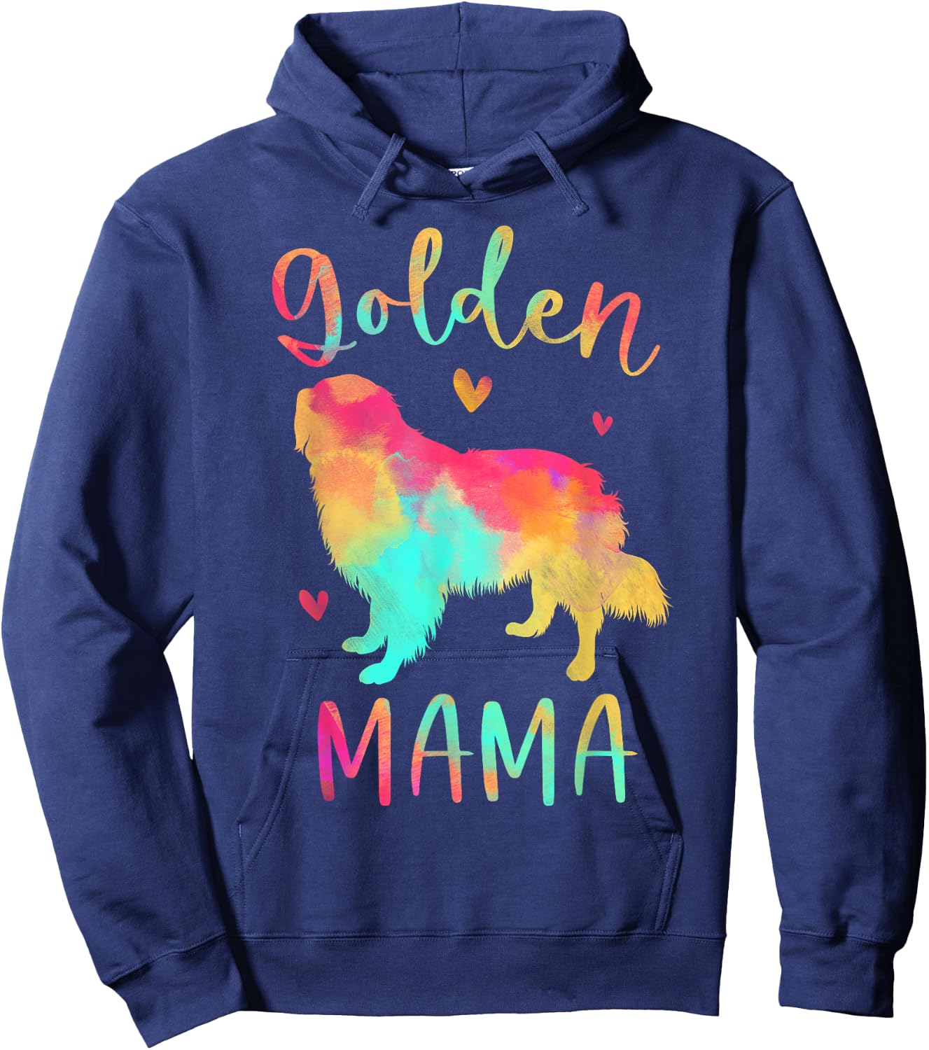 Golden Mama Colorful Golden Retriever Gifts Dog Mom Men Women Girls Kids Hoodie - Hoodie | Navy