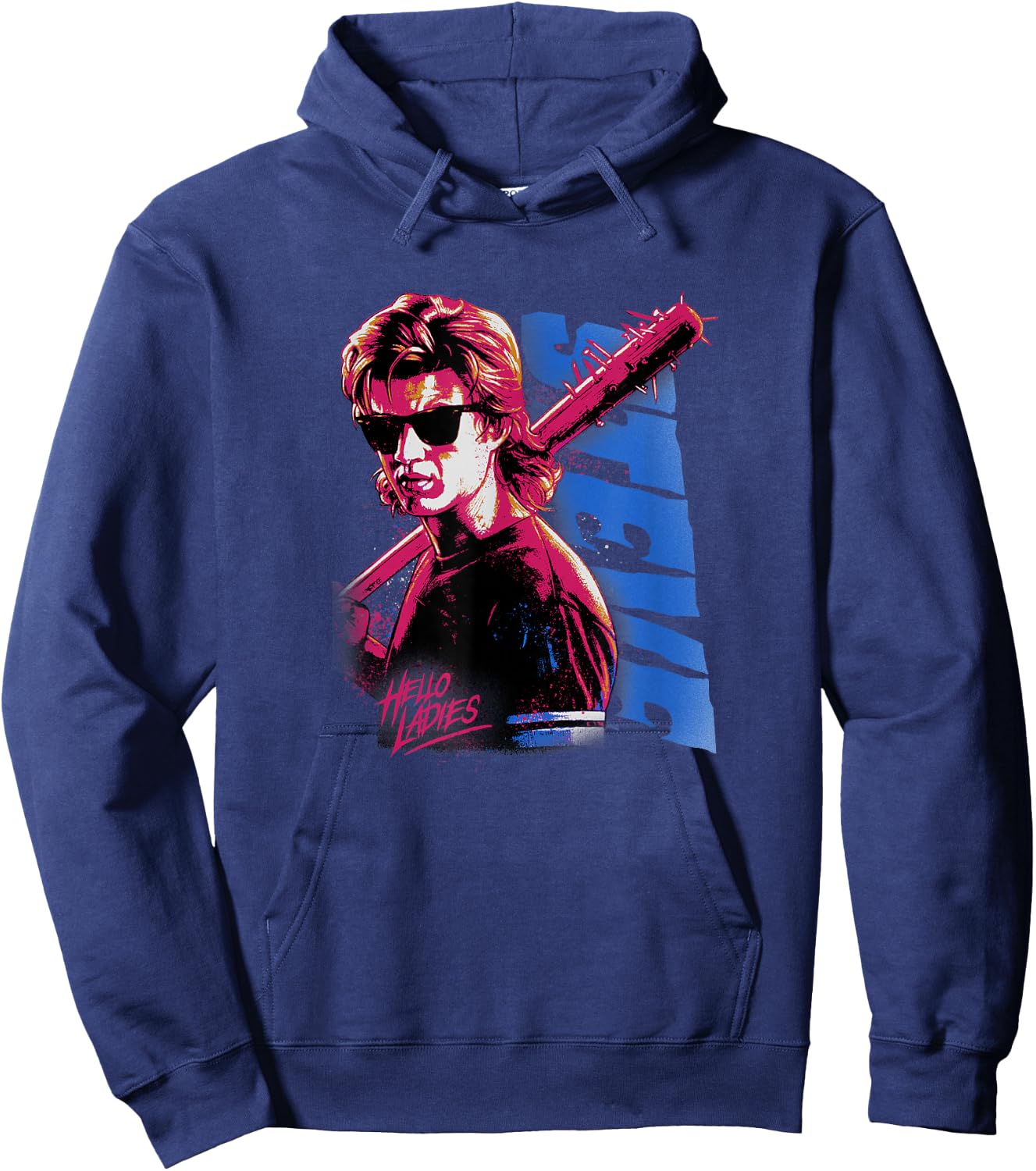 Stranger Things Stevie Splatter Punk Hello Ladies Hoodie - Hoodie | Navy