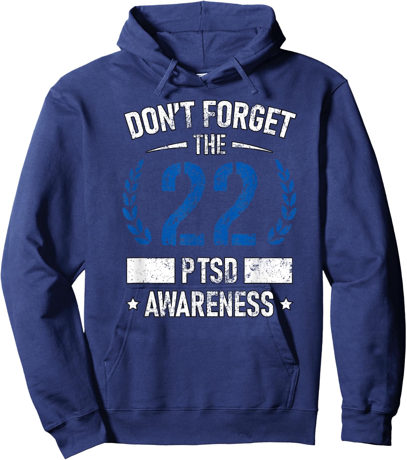 PTSD Suicide Awareness American Veteran Soldier 22 A Day USA Hoodie - Hoodie | Navy