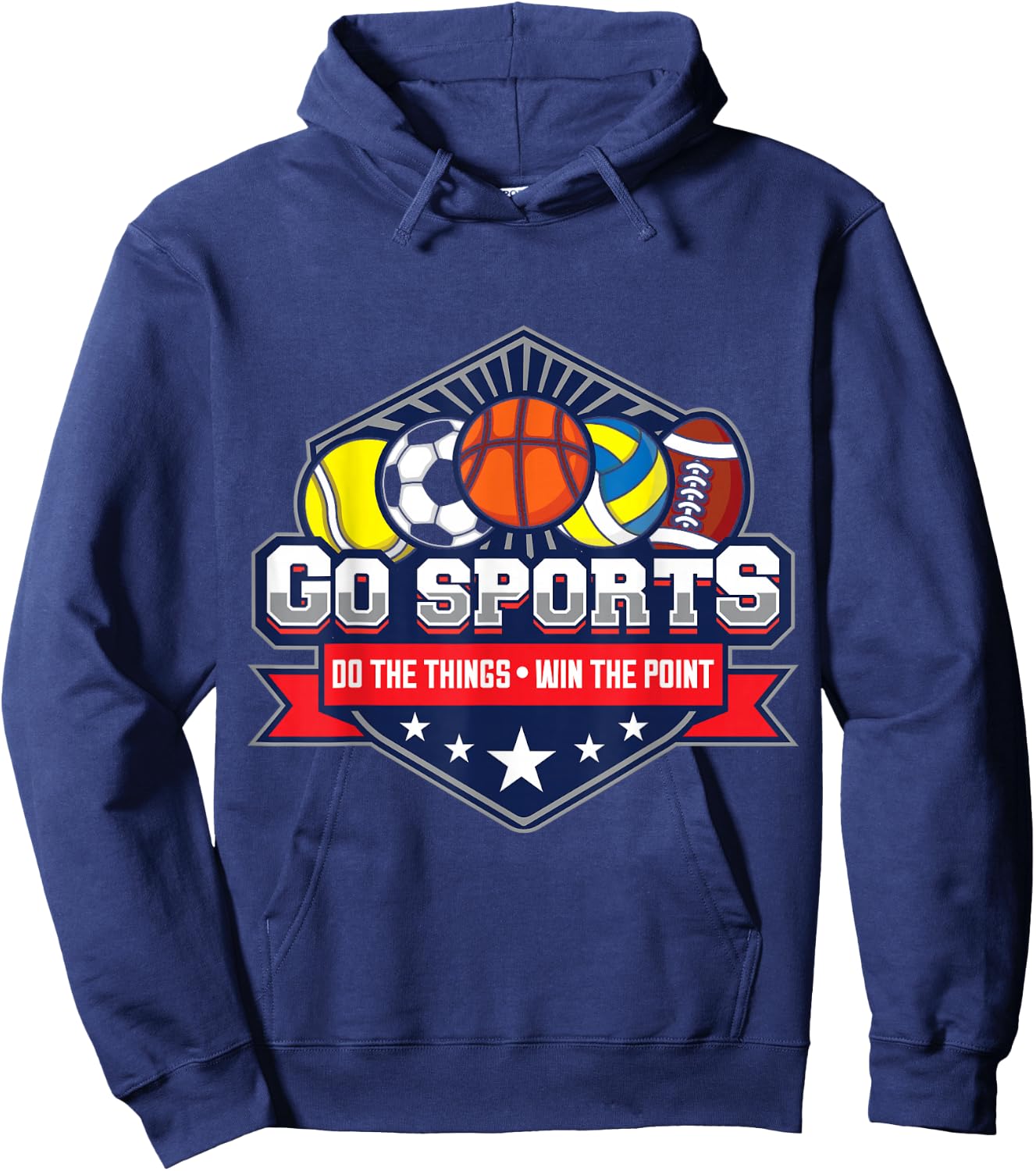 Go Sports Do The Things Win The Points Fan Athletic Game Hoodie - Hoodie | Navy