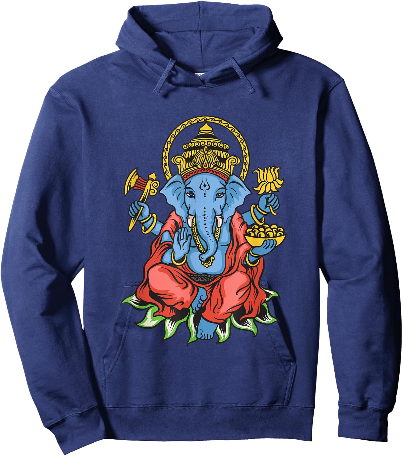 Spiritual Hindu God Ganesha Meditation Yoga Hoodie - Hoodie | Navy
