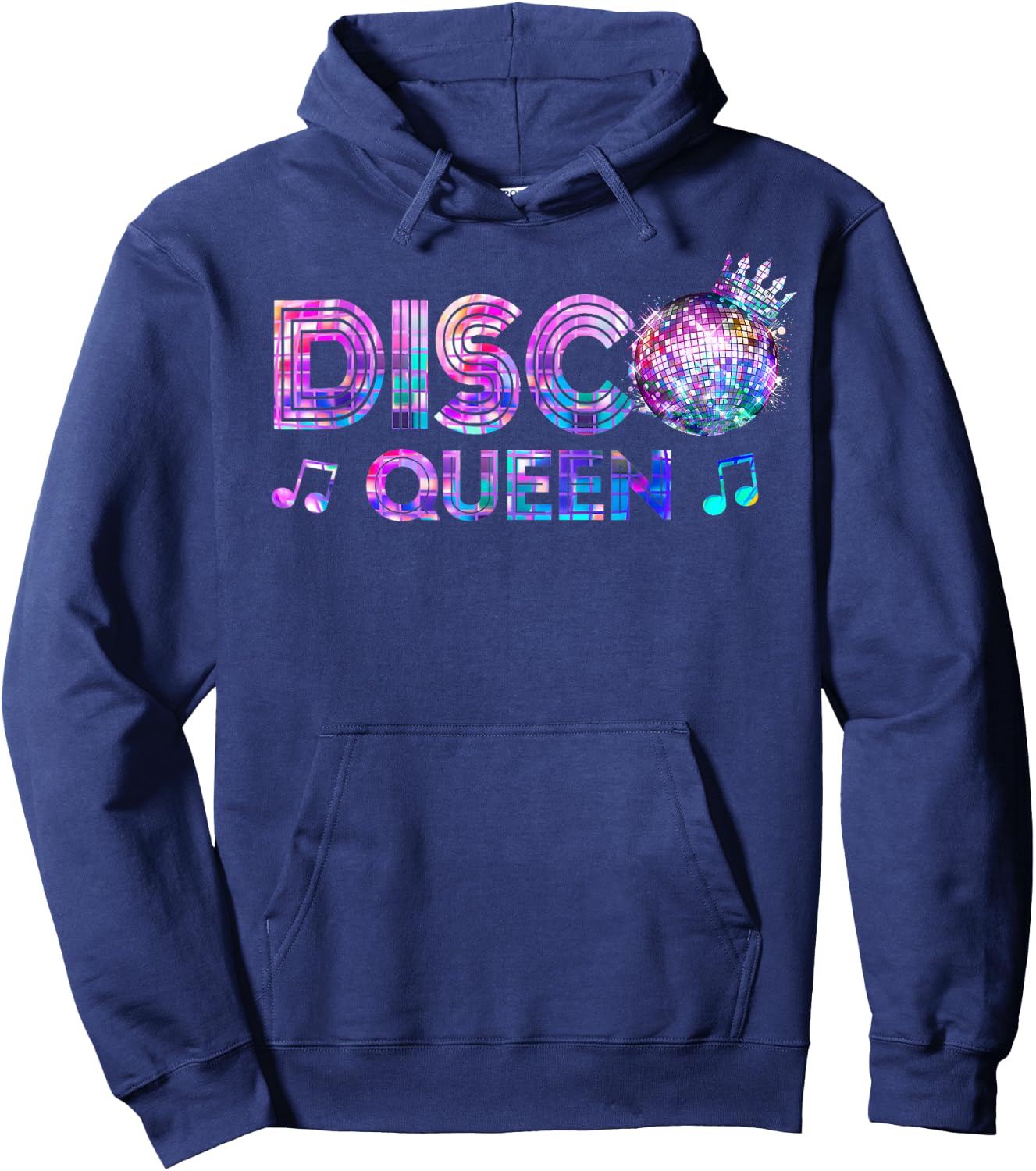 Disco Queen 70's Themed Vintage Seventies Costume Women Girl Hoodie - Hoodie | Navy