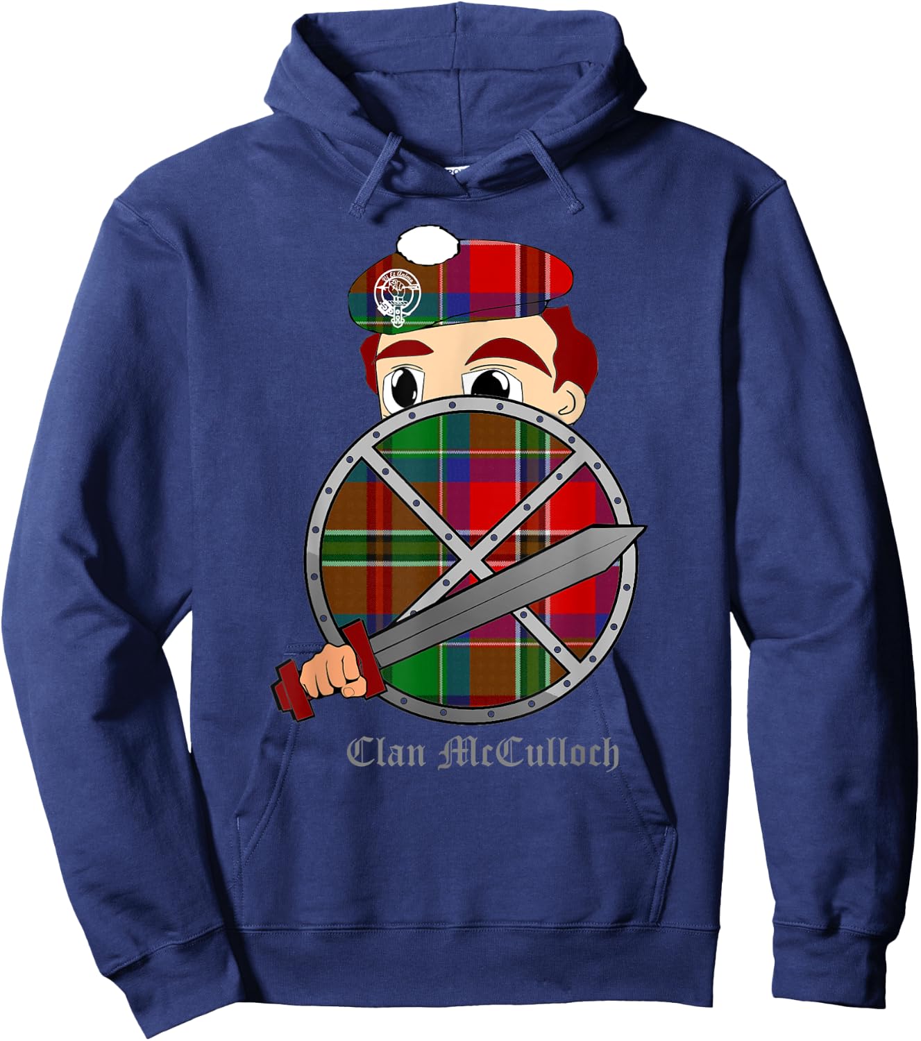 Clan McCulloch surname last name Scottish Tartan crest Hoodie - Hoodie | Navy