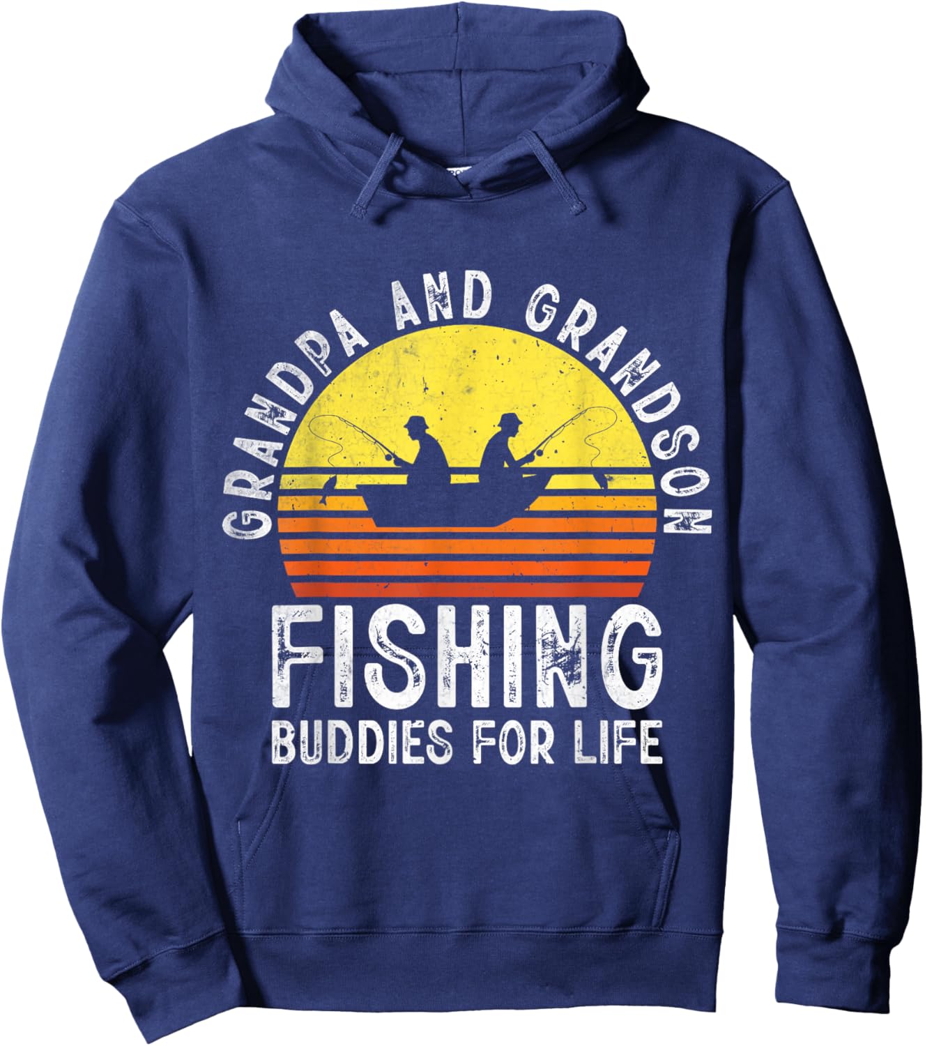 Grandpa and Grandson Fishing Buddies for Life Matching Hoodie - Hoodie | Navy