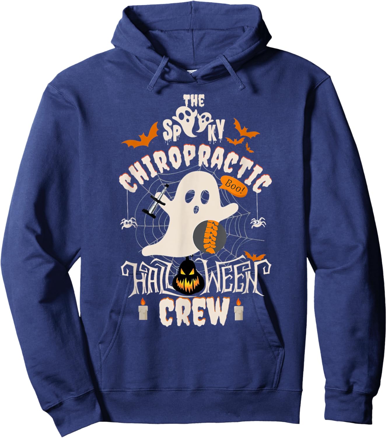 Spooky Chiropractic Halloween Crew Assistant Chiropractor Hoodie - Hoodie | Navy