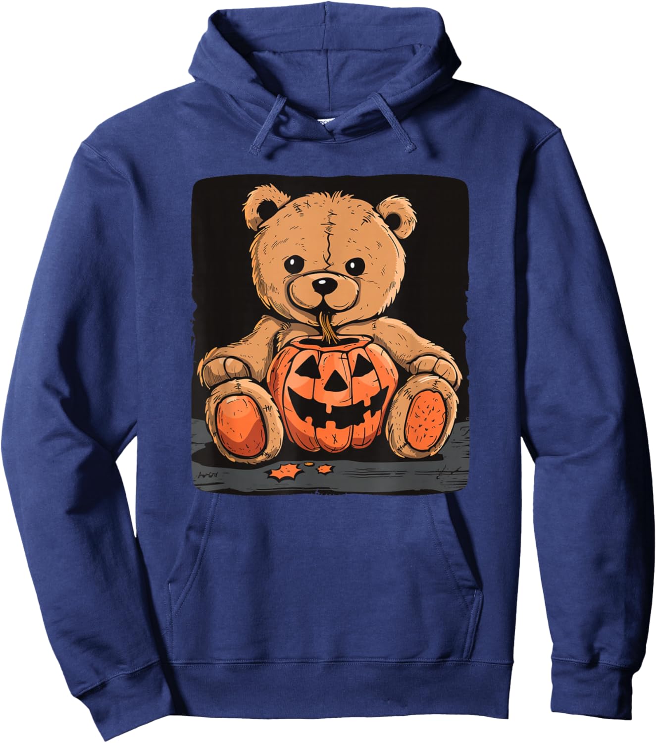 Awesome scary Teddy Bear for Halloween and Pumpkin Lovers Hoodie - Hoodie | Navy