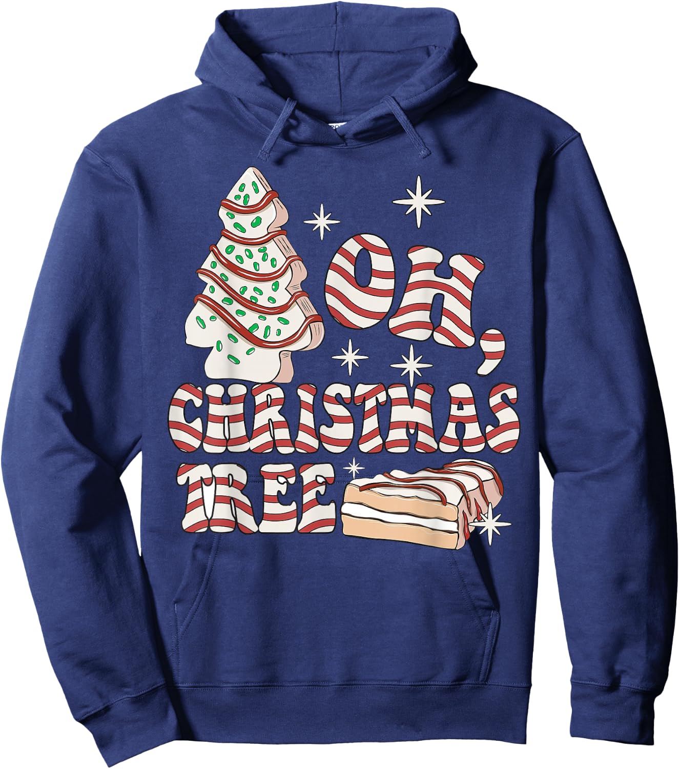 Groovy Oh Christmas Tree Cakes Debbie Becky Jen Cake Lovers Hoodie - Hoodie | Navy