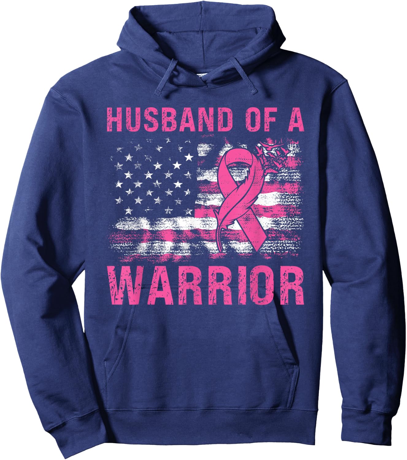 Husband Of A Warrior Breast Cancer Awareness Support Squad Hoodie - Hoodie | Navy