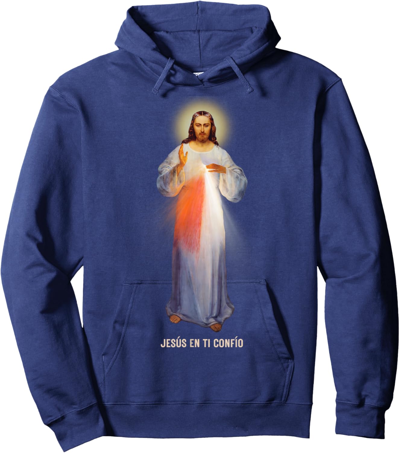 Jesús En Ti Confío (texto en español) Divina Misericordia Hoodie - Hoodie | Navy