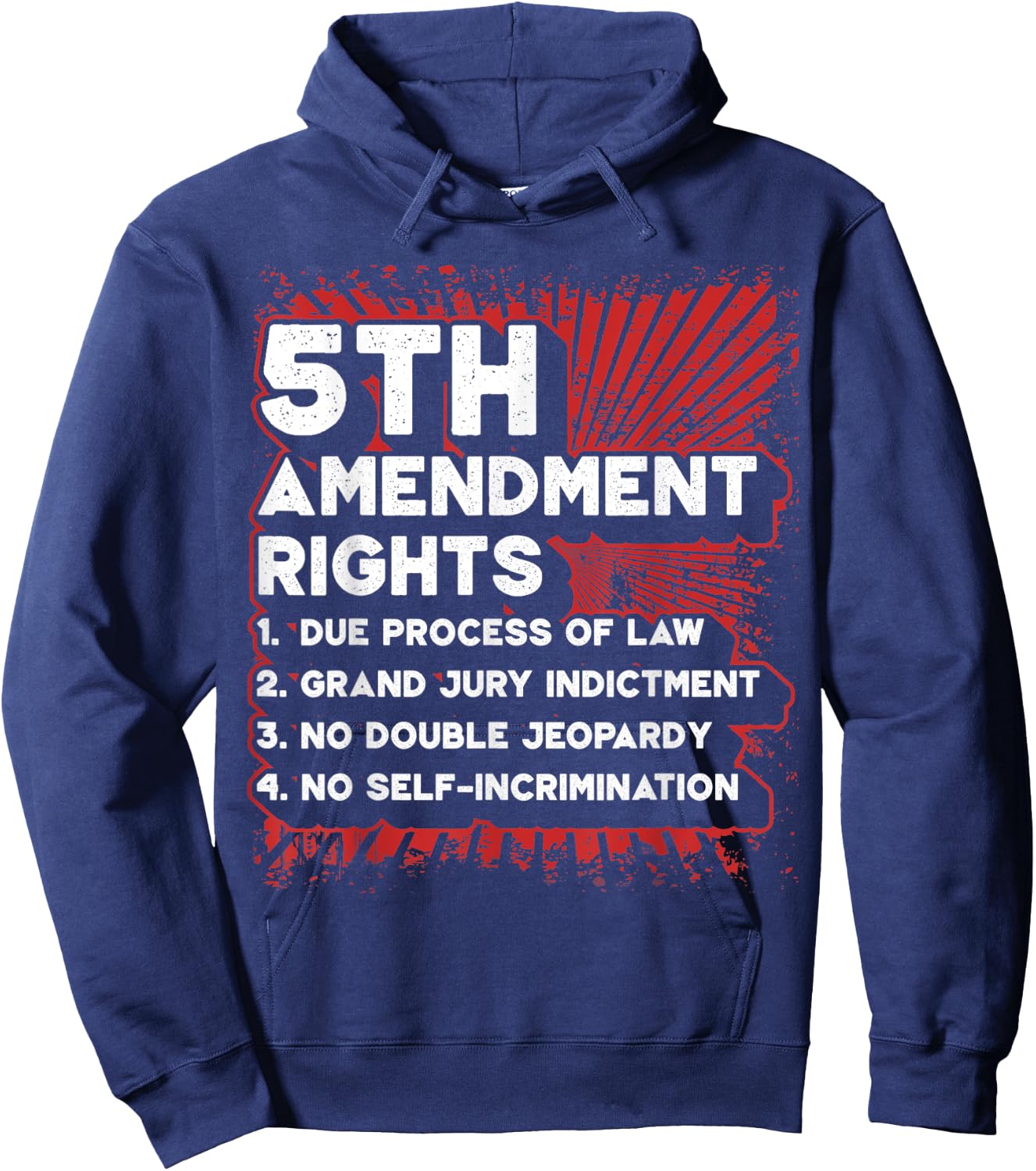 List of 5th Amendment Rights Hoodie - Hoodie | Navy
