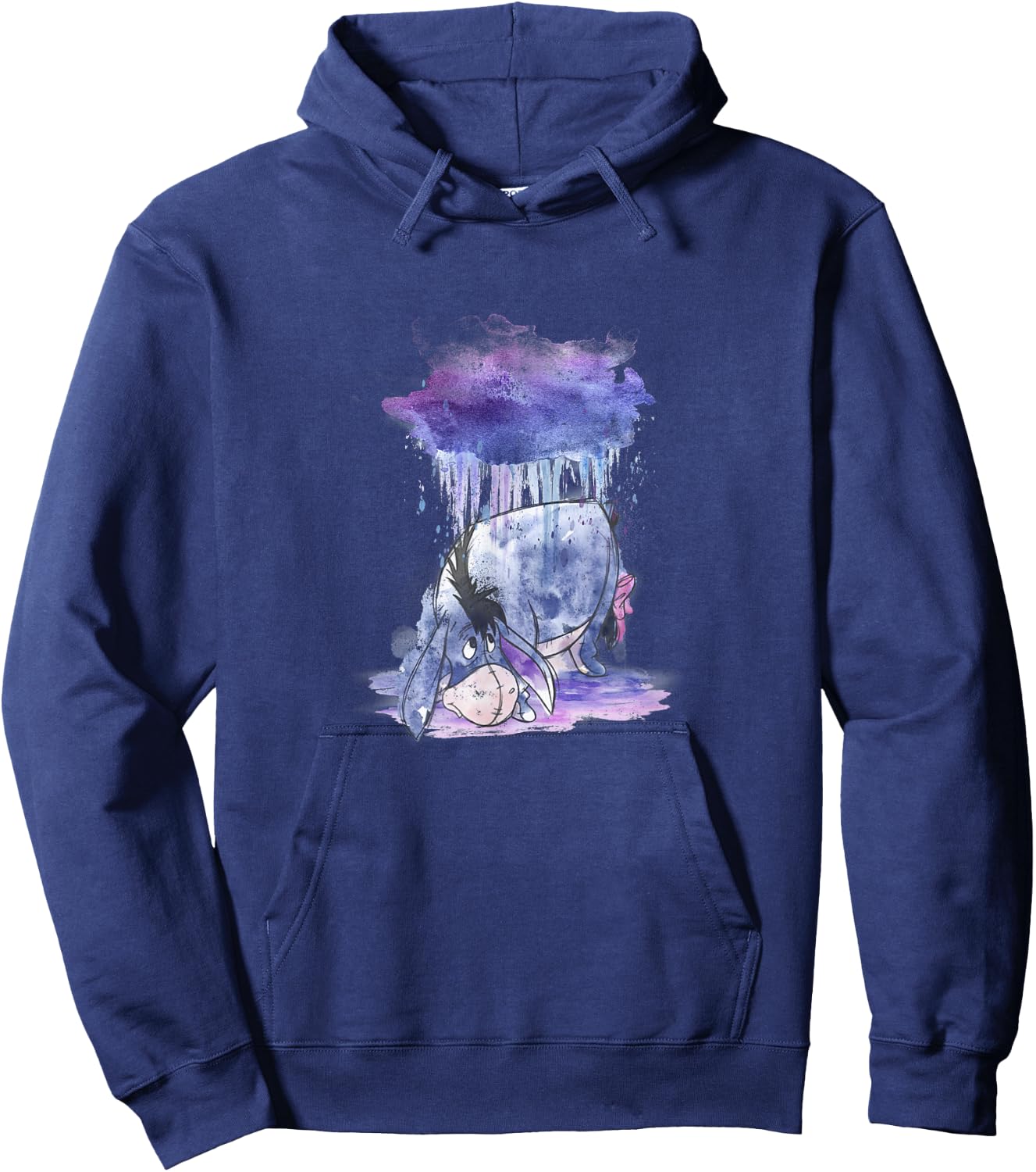 Disney Winnie The Pooh Eeyore Watercolor Rain Cloud Hoodie - Hoodie | Navy