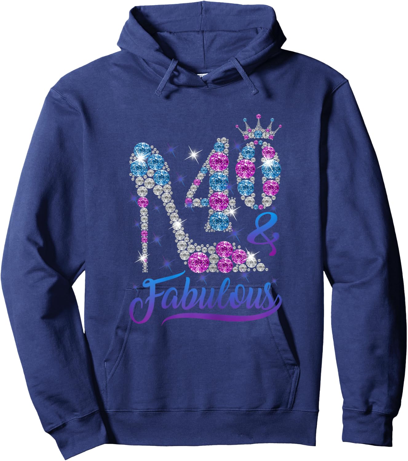 40 and Fabulous Stepping into my 40th Birthday Gift Women's Hoodie - Hoodie | Navy