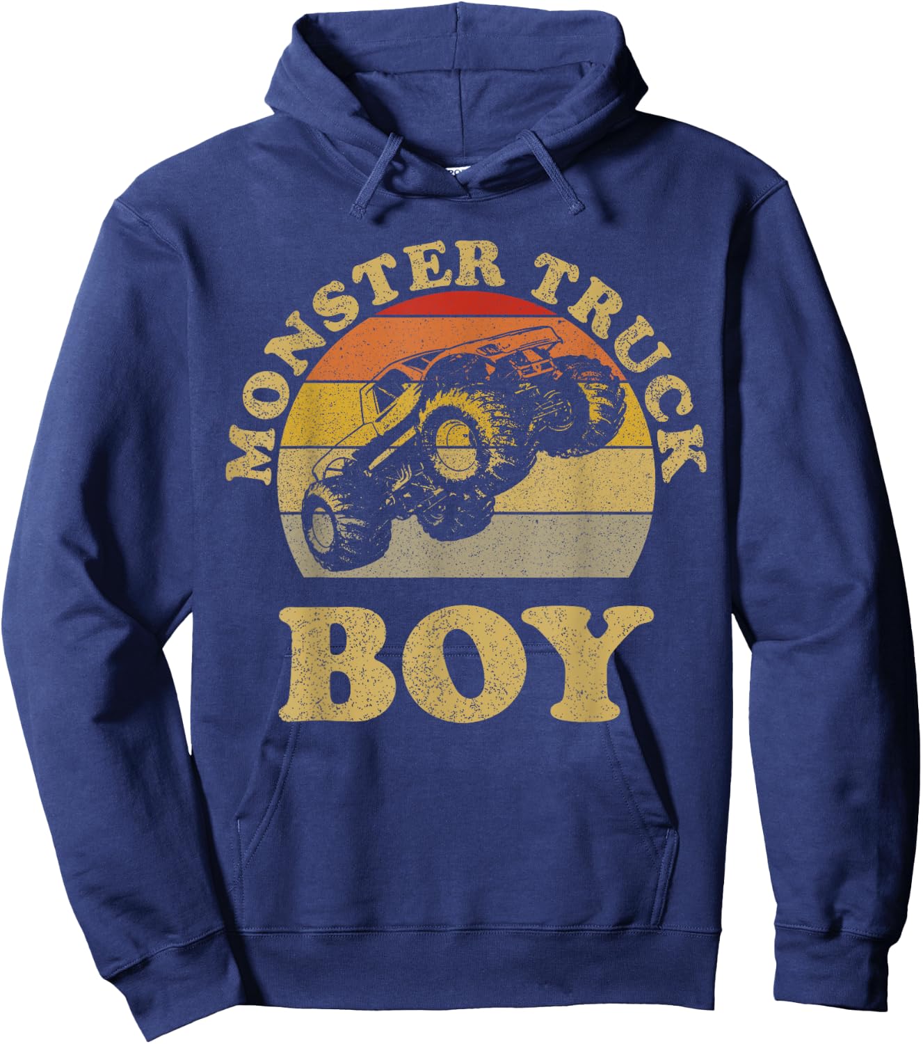 Monster Truck Boys Clothes Shirt Vintage Retro Sunset Boy Hoodie - Hoodie | Navy