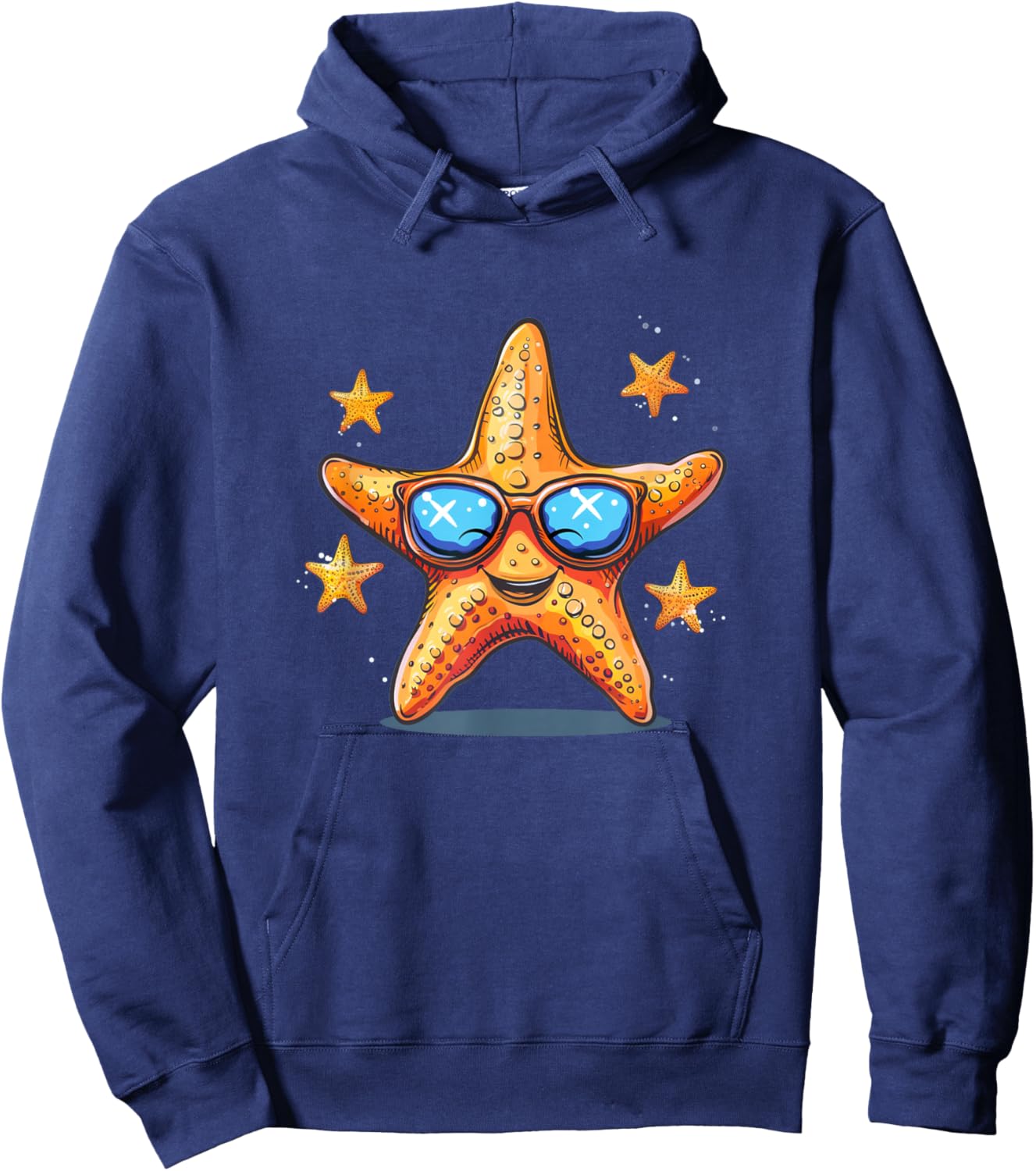 Smiling Starfish Sunglasses for funny Boys and Girls Hoodie - Hoodie | Navy