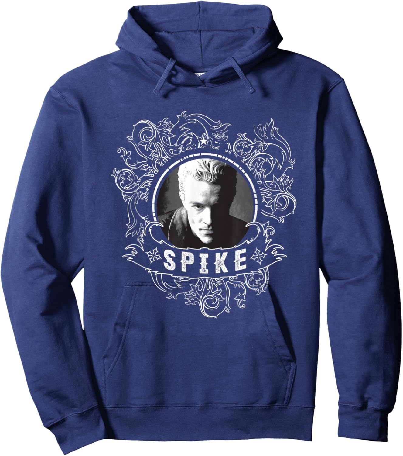 Buffy The Vampire Slayer Spike Faded Face Vintage Portrait Hoodie - Hoodie | Navy