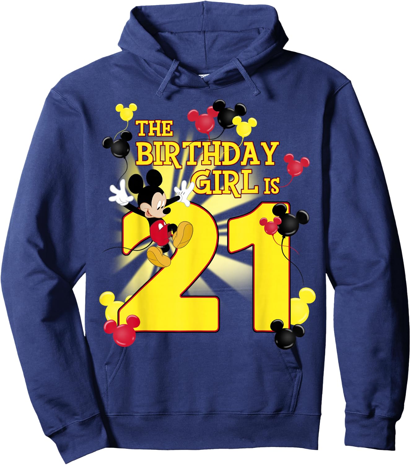 Disney Mickey and Friends Mickey 21st Birthday Girl Hoodie - Hoodie | Navy