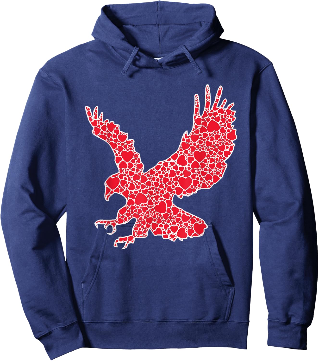 Eagle Hearts Valentine's Day Hawk Animal Lover Girl Gift Hoodie - Hoodie | Navy