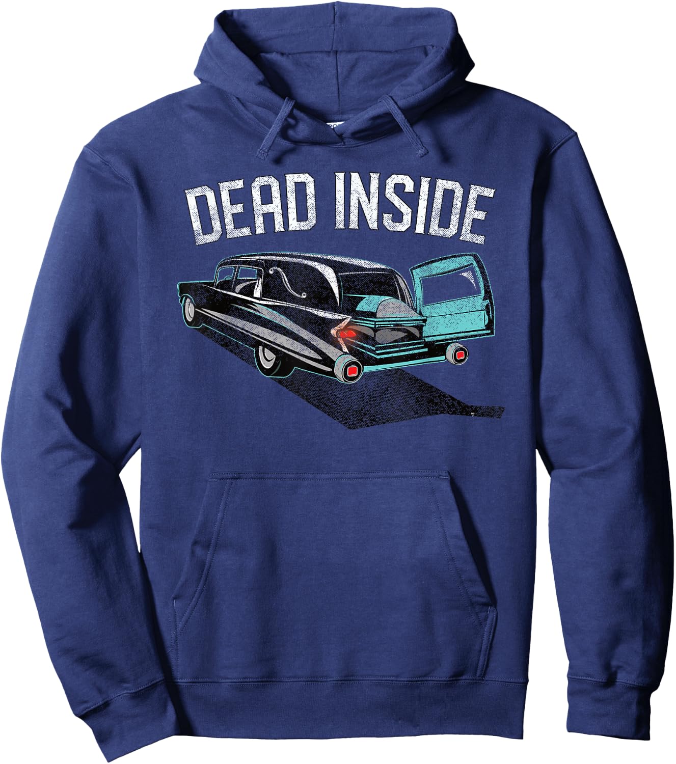 Dead Inside Casket Hearse Hoodie - Hoodie | Navy