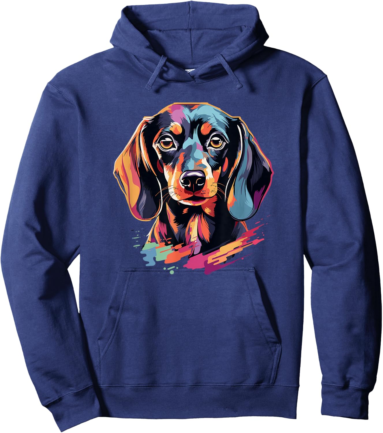 Cute Dachshund Mom Dad Doxie Weiner Art Design Men Women Kids Hoodie - Hoodie | Navy